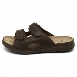 Papuci barbati, Batz, Mike-Maro, casual, piele naturala, ortopedici, cu talpa groasa, maro