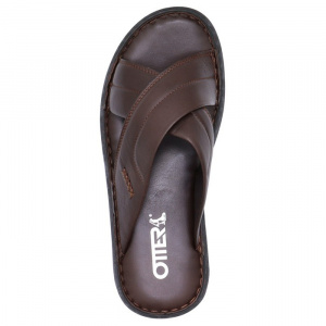 Papuci barbati Otter H6170-24-C4-N-Maro casual piele naturala cu talpa joasa maro