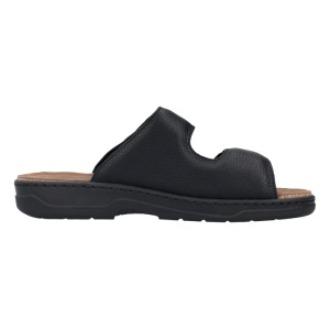 Papuci barbati Rieker 20390-00-Negru casual piele naturala cu talpa joasa negru