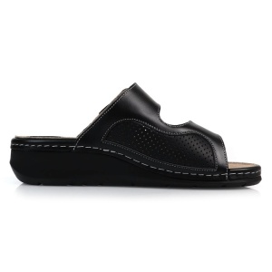 Papuci dama Batz Trudi-Negru casual piele naturala ortopedici cu platforma negru