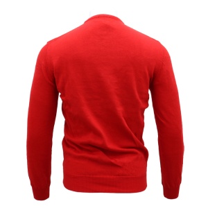 Pulover barbati LN21EWT020-Rosu elegant bumbac regular fit cu guler anchior tricotat rosu
