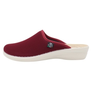 Saboti dama, Fly Flot, T4-368-FE-6014-Bordo, de casa, textil, ortopedici, cu talpa joasa, bordo
