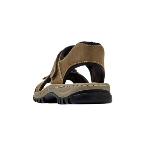 Sandale barbati Rieker 25084-24-Maro sport piele ecologica cu talpa joasa maro