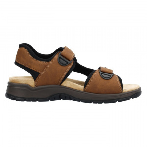 Sandale barbati Rieker 26955-24-Maro sport piele ecologica cu talpa groasa maro