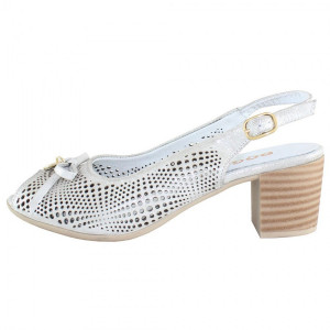 Sandale dama, Dogati, 804-11-Argintiu, elegant, piele naturala, cu toc, argintiu