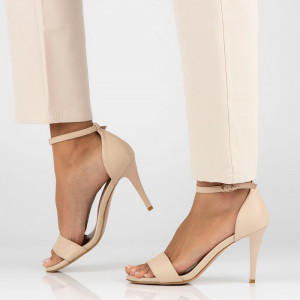 Sandale dama Filippo DS4430-23-BE-Bej elegant piele naturala cu toc bej