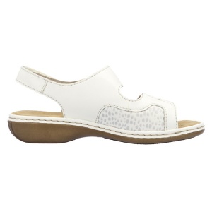 Sandale dama Rieker 65989-82-Alb casual piele ecologica cu talpa joasa alb