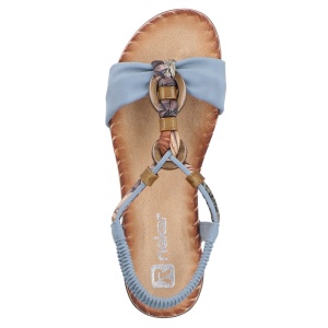Sandale dama Rieker V7568-14-Albastru casual piele ecologica cu talpa joasa albastru