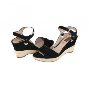 Sandale dama s.Oliver 5-28322-24-Negru casual piele intoarsa cu platforma negru