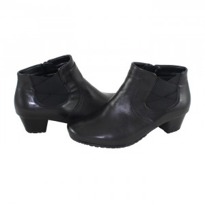 Botine dama Ara 12-42013-Negru casual piele naturala cu toc negru