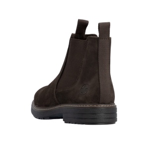 Cizme barbati Rieker 33180-28-Maro casual piele intoarsa scurte imblanite cu toc maro