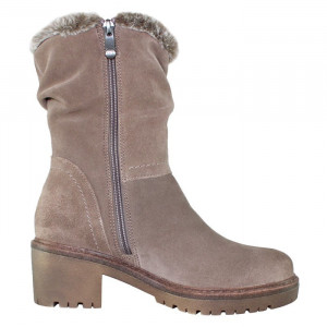 Cizme dama Marco Tozzi 2-26499-23-346-Bej casual piele intoarsa scurte cu toc bej