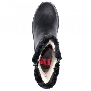 Cizme dama Rieker Y4471-00-Negru casual piele naturala scurte cu platforma negru