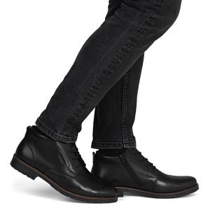 Ghete barbati Rieker 14616-00-Negru casual piele naturala imblanite cu toc negru