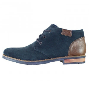 Ghete barbati, Rieker, 14644-14-Albastru-Inchis, casual, piele intoarsa, cu toc, albastru inchis