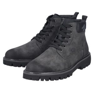 Ghete barbati Rieker 30440-45-Gri casual piele ecologica impermeabil imblanite cu toc gri