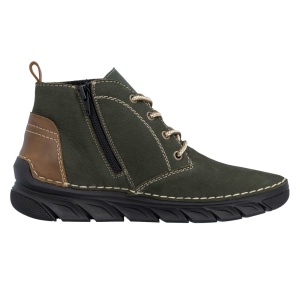 Ghete dama Rieker 55036-54-Verde casual piele naturala imblanite cu talpa joasa verde