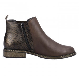 Ghete dama Rieker Z4965-25-Maro casual piele naturala cu toc maro