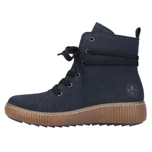 Ghete dama, Rieker, Z6637-14-Albastru-Inchis, casual, piele ecologica, cu talpa joasa, albastru inchis