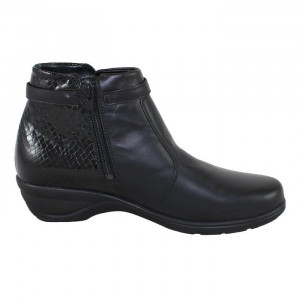 Ghete dama Waldlaufer 305805-203-001-Haga-Negru casual piele naturala cu talpa joasa negru