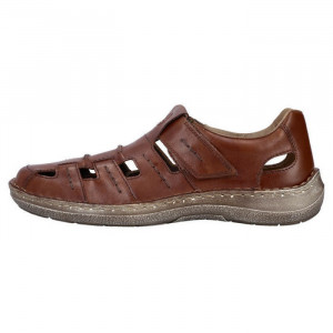 Pantofi barbati, Rieker, 03068-24-Maro, casual, piele naturala, perforati, cu talpa joasa, maro