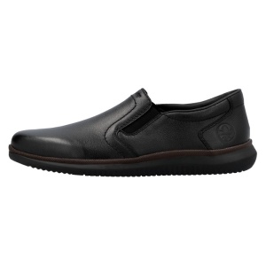 Pantofi barbati, Rieker, 10450-00-Negru, casual, piele naturala, cu talpa joasa, negru