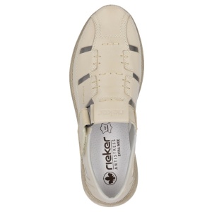 Pantofi barbati Rieker 10453-60-Bej casual piele naturala perforati cu talpa joasa bej