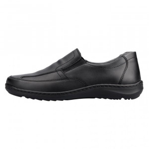 Pantofi barbati, Waldlaufer, 478502-174-001-Herwig-Negru, casual, piele naturala, cu talpa joasa, negru