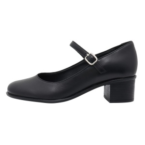 Pantofi dama, Nicolis, 123409-Negru, casual, piele naturala, cu toc, negru