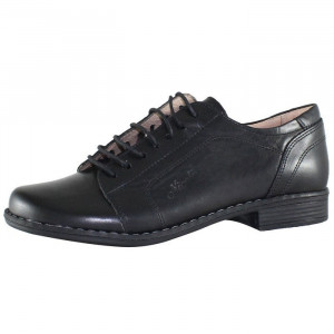 Pantofi dama Nicolis 14238-Negru casual piele naturala cu toc negru
