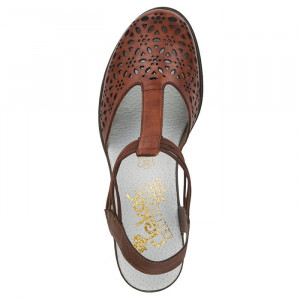 Pantofi dama Rieker 40969-24-Maro casual piele naturala cu toc maro