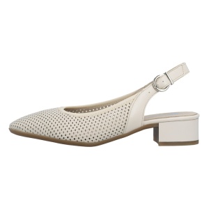 Pantofi dama, Rieker, 43458-60-Bej, elegant, piele naturala, perforati, cu toc, bej