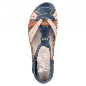 Pantofi dama Rieker M1655-14-Albastru-Inchis casual piele ecologica cu talpa joasa albastru inchis