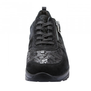 Pantofi dama Waldlaufer 807M01-405-001-M-Sarah-Negru sport piele naturala ortopedici cu talpa joasa negru