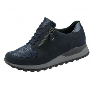 Pantofi dama Waldlaufer H64007-307-194-Hiroko-Albastru-Inchis sport piele naturala ortopedici cu talpa joasa albastru inchis