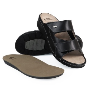 Papuci dama Batz Trudi-Negru casual piele naturala ortopedici cu platforma negru