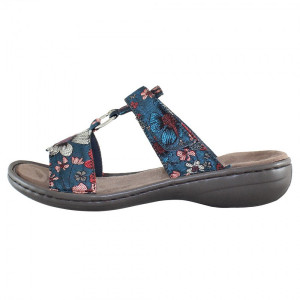 Papuci dama Rieker 608A0-91-Multicolor casual sintetic cu talpa joasa multicolor