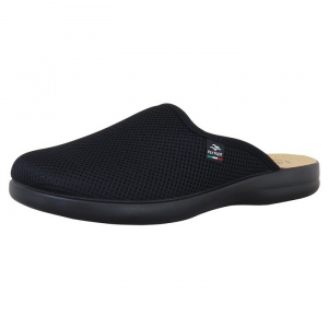 Saboti barbati Fly Flot P7-118-FB-Negru de casa textil ortopedici cu talpa joasa negru