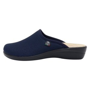 Saboti dama, Fly Flot, T4-368-FE-2001-Albastru, de casa, textil, ortopedici, cu talpa joasa, albastru