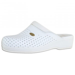 Saboti dama Scholl Clog-Back-Guard-F20002-1065-Alb profesionali piele naturala ortopedici cu platforma alb