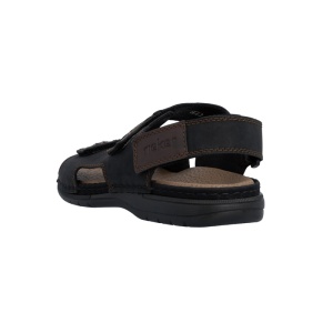 Sandale barbati Rieker 25561-00-Negru casual piele naturala cu talpa joasa negru