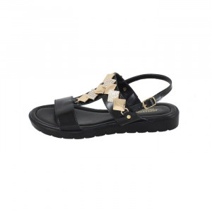 Sandale dama Agressione Vichi-V1-Negru casual piele naturala cu talpa joasa negru