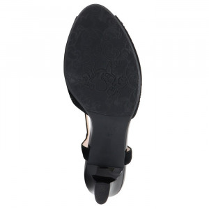 Sandale dama Epica JI1K04-M844-P8563T-01-I-Negru elegant piele intoarsa cu toc negru