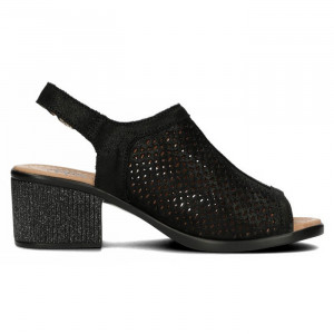 Sandale dama Filippo DS4475-23-BK-Negru elegant piele naturala cu toc negru