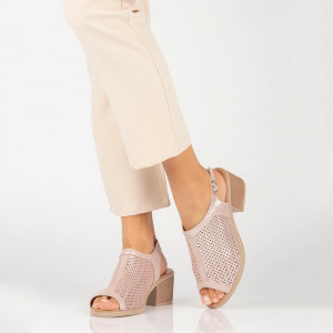 Sandale dama Filippo DS4475-23-PI-Roz elegant piele naturala cu toc roz
