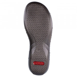 Sandale dama Rieker 608G9-45-Gri casual piele ecologica cu talpa joasa gri