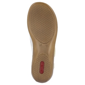 Sandale dama Rieker 65989-82-Alb casual piele ecologica cu talpa joasa alb