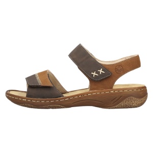 Sandale dama, Rieker, V2860-24-Maro, casual, piele ecologica, cu talpa joasa, maro