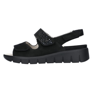 Sandale dama, Waldlaufer, 870004-162-001-M-Wiola-Negru, casual, piele naturala, cu talpa groasa, negru
