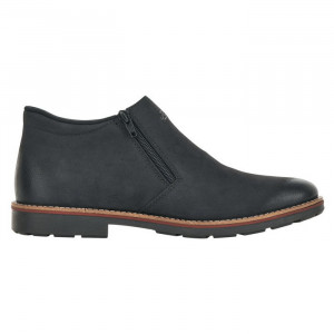 Cizme barbati Rieker 15391-00-Negru casual piele naturala scurte cu toc negru